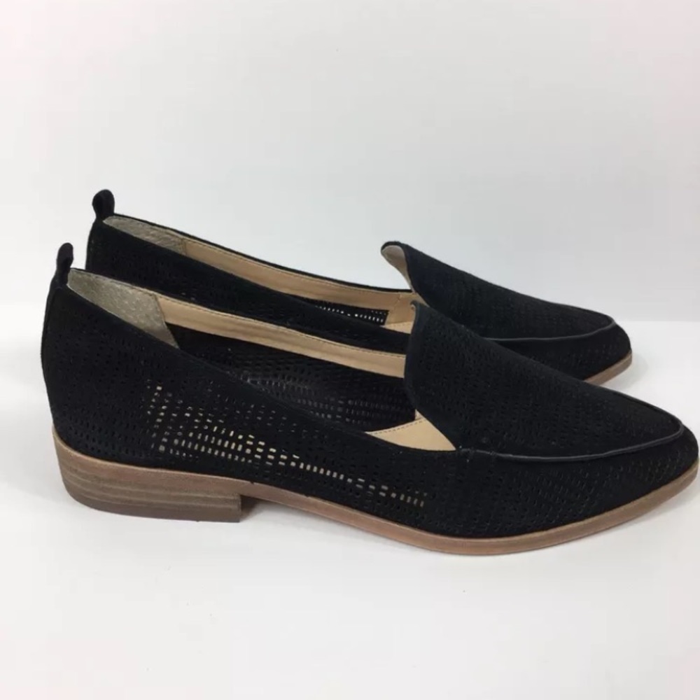 Vince Camuto Black Kade Perforated Loafers Sz 7.5M